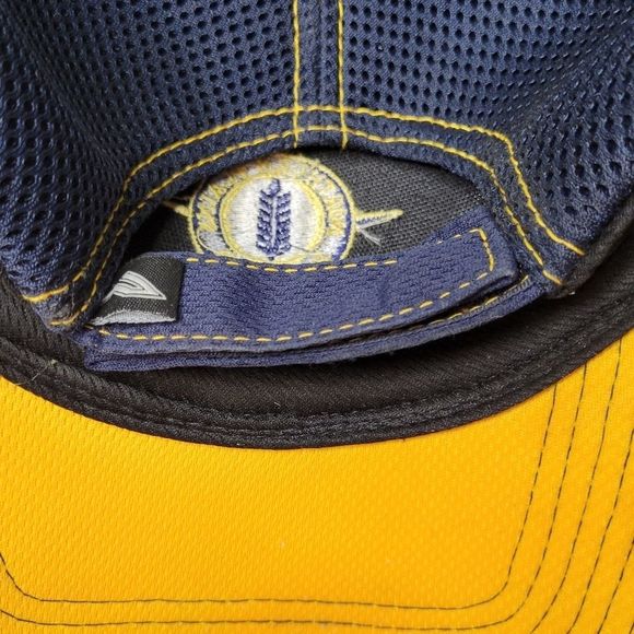 Mens Northern Plains Railroad Hat Baseball Cap Yellow Navy - Picture 5 of 8
